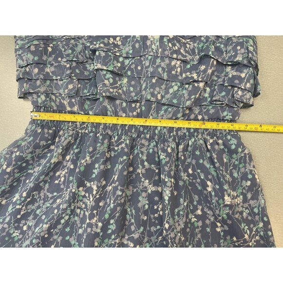 Lauren Conrad Dress Women's Size 12 Blue Floral Sleeveless Ruffle Short Sundress - Picture 5 of 16